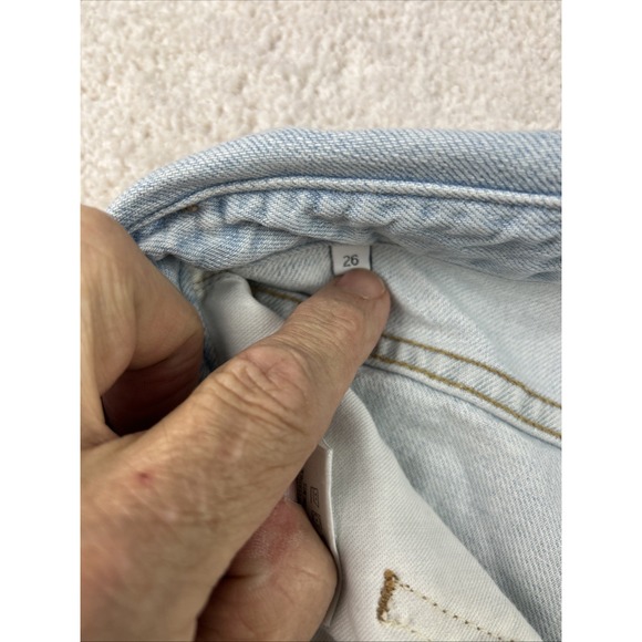 ATELIER Womens High Rise Flip over Waist Straight‎ Leg Open Knee Jeans 26x29 - Picture 9 of 14